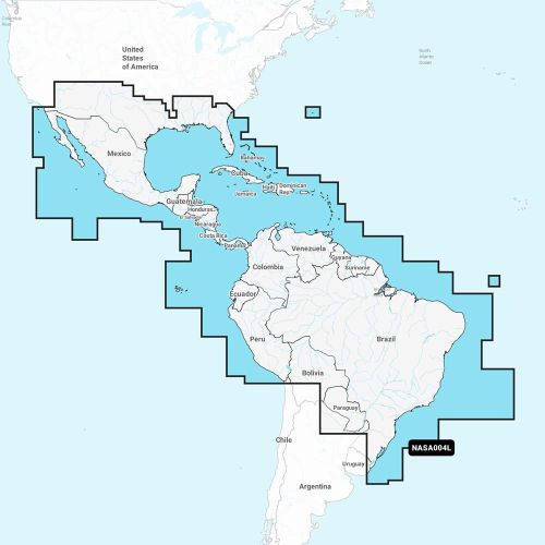 Navionics NASA004L - Mexico, Caribbean to Brazil - Navionics+ Navionics NASA004L - Mexico, Caribbean to Brazil - Navionics+