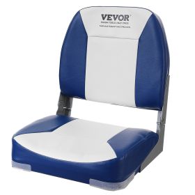 VEVOR Boat Seat, 18.9" Low Back Boat Seat, Folding Boat Chair with Thickened Sponge Padding and Hinge, Fold-Down Boat Captain Chair for Fishing B